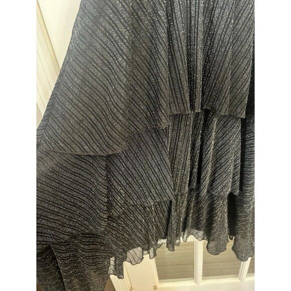 Black Shimmery Witchy Ember Tiered Handkerchief Hem Dress‎ Sz M Y2K, Cocktail - Picture 4 of 7